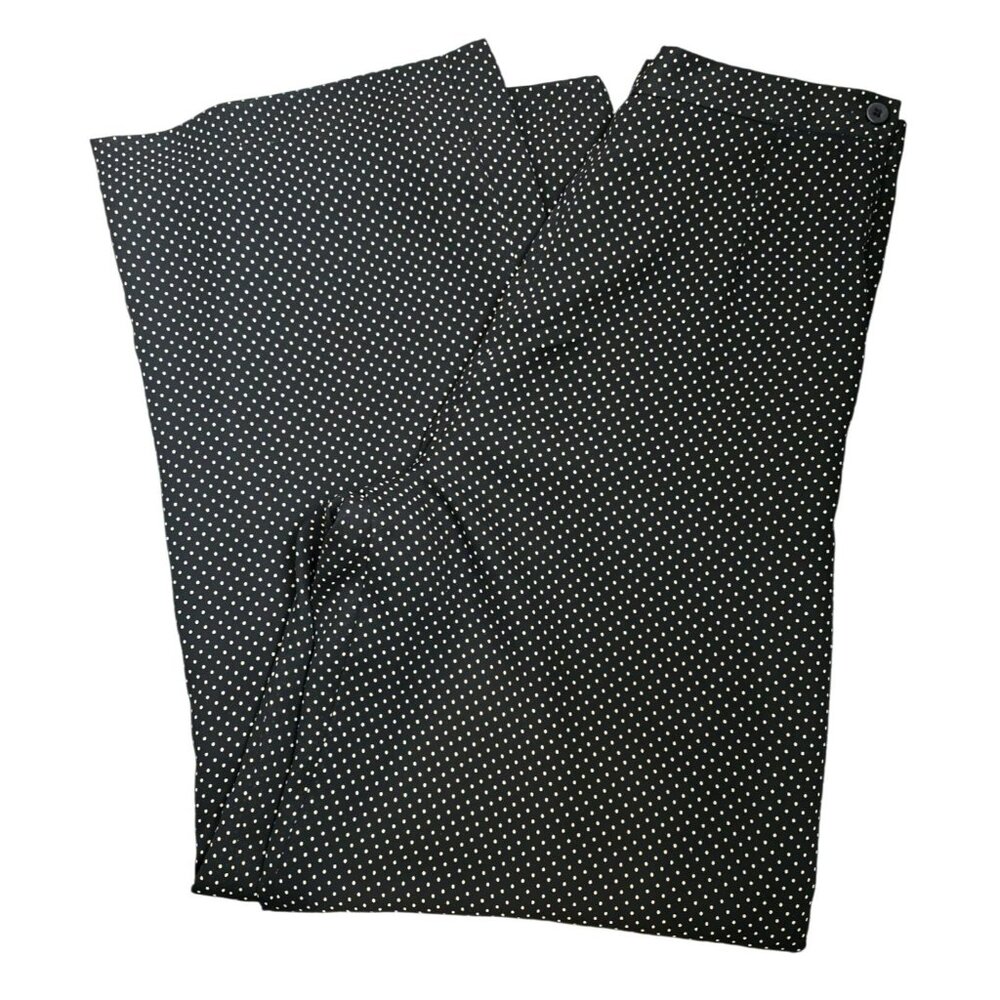 Chaus Womens Size 6 Black & Tan Polka Dot Polyester Pants Vintage HS159